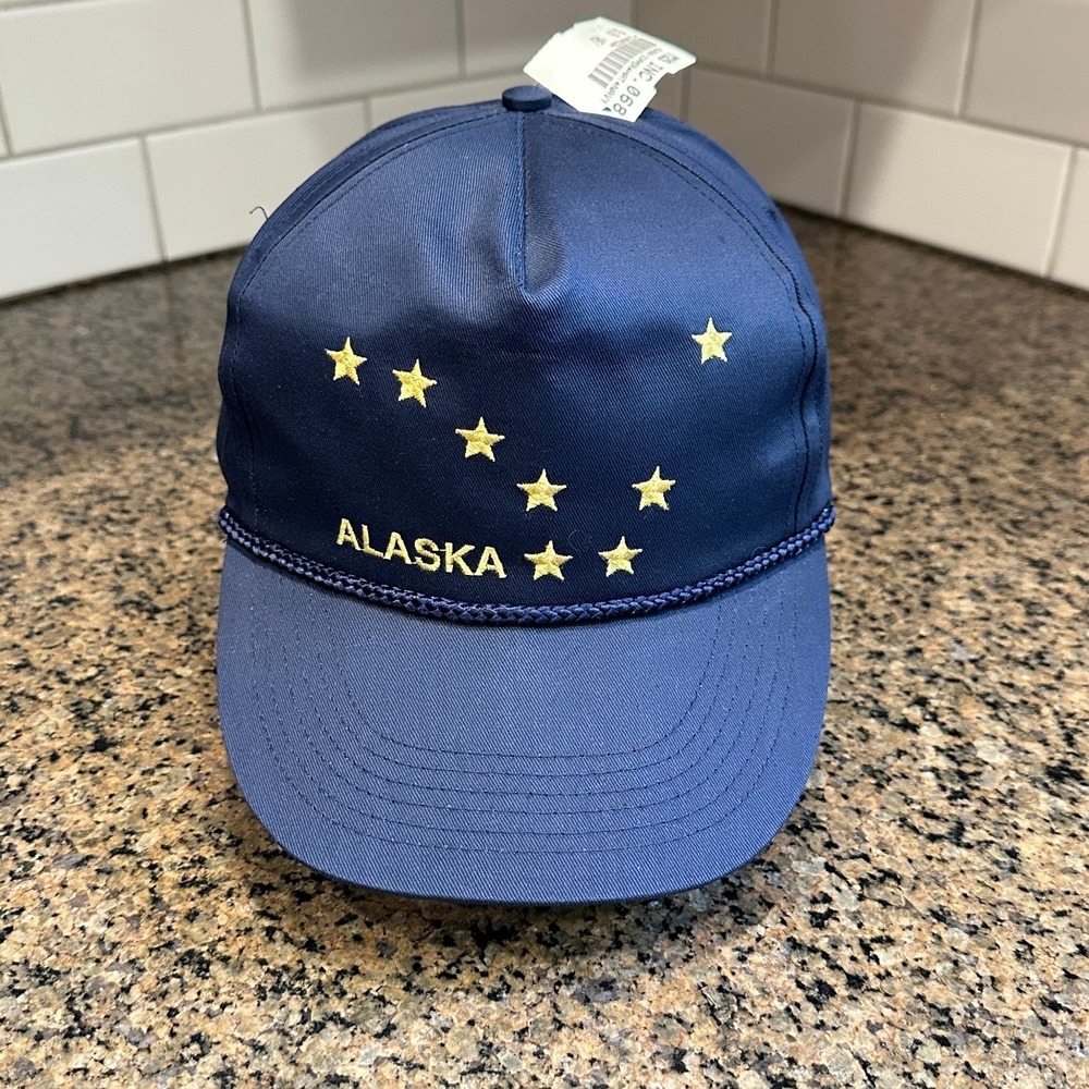 Vtg Alaska State Flag Dipper Yellow Stars Triangle Headwear Hat‎  Deadstock